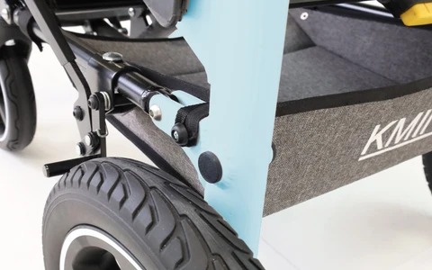 Fauteuil roulant pliant léger, fauteuil roulant de transport - bleu/blanc - KMINA PRO - K10082/K10083 – Image 4