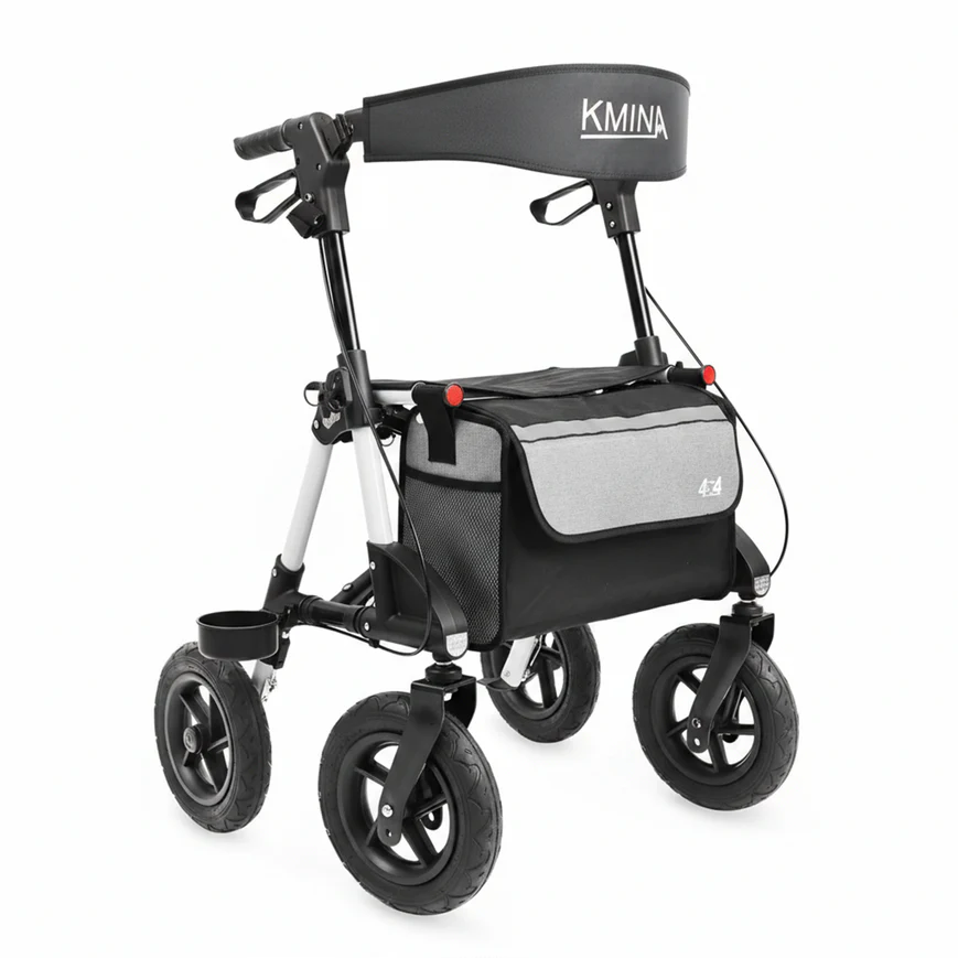 Déambulateurs tout-terrain pour adultes et seniors, avec 4 roues pneumatiques | KMINA | K10060