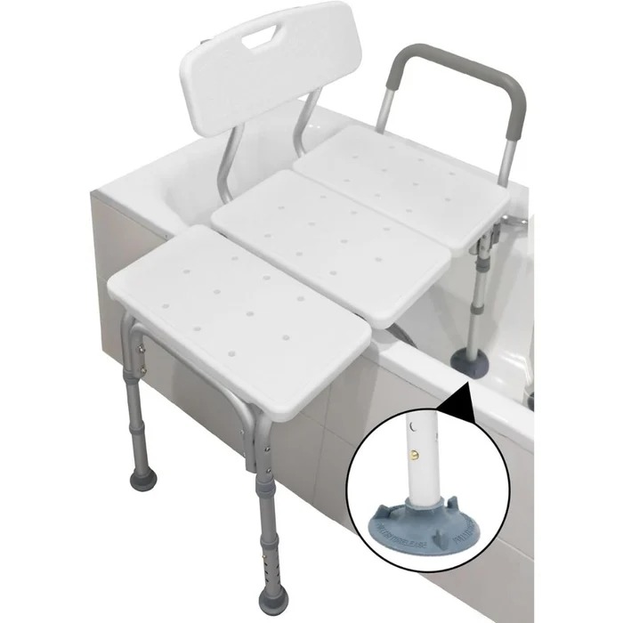 Accès facile à la baignoire, siège de bain réglable, pour adulte, avec poignée rembourrée, banc de transfert pour personnes âgées, noir/blanc - P30019/P30026 – Image 7