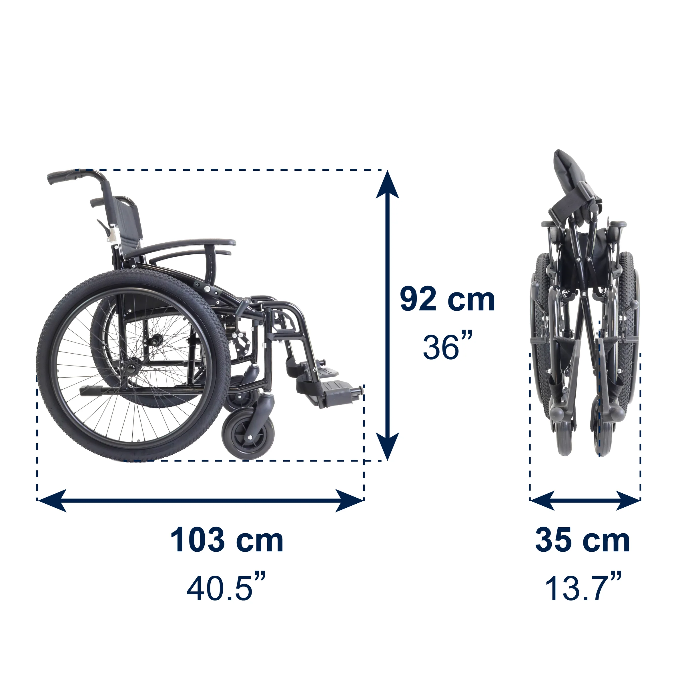 Fauteuil roulant manuel tout-terrain pliable Silla – Image 8