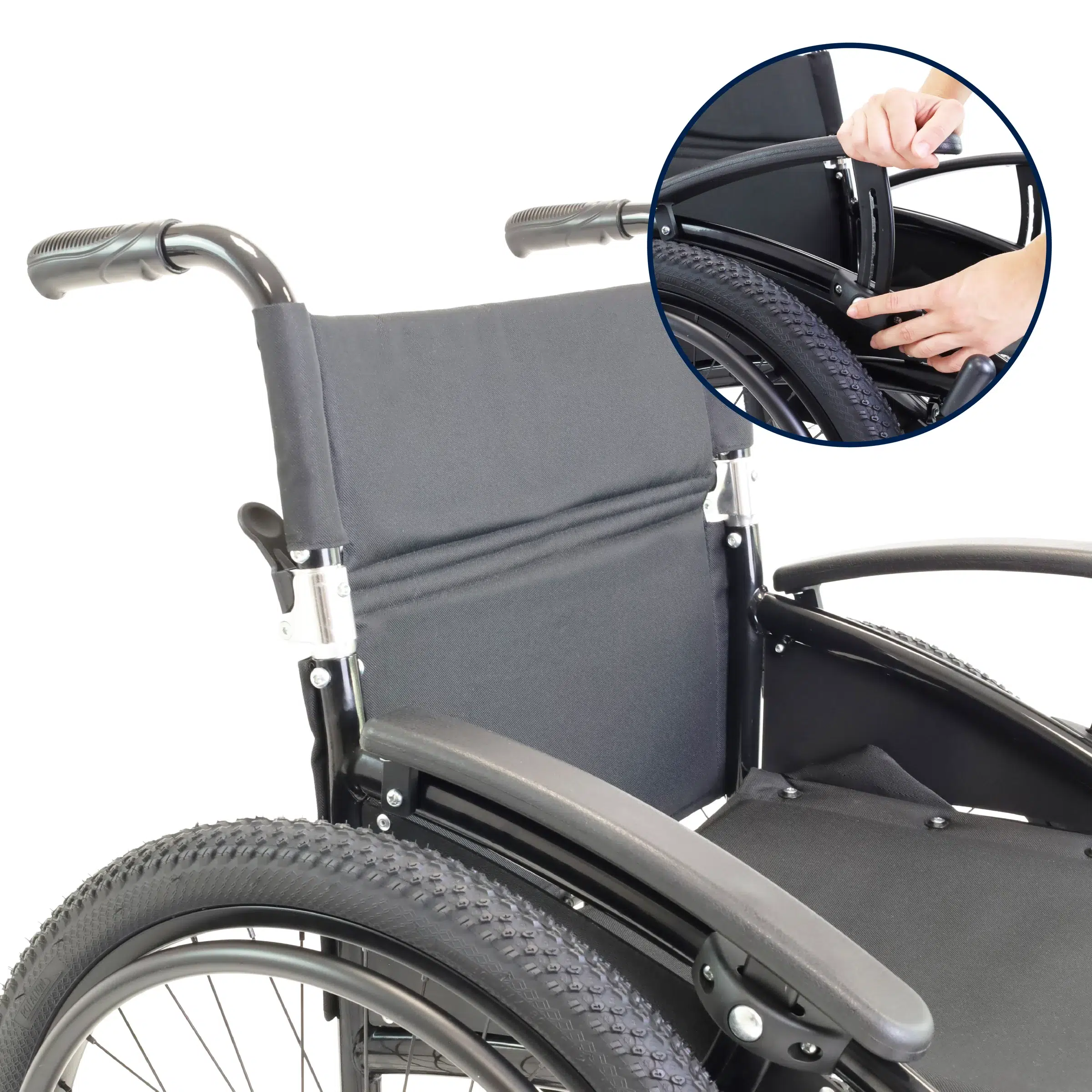 Fauteuil roulant manuel tout-terrain pliable Silla – Image 4