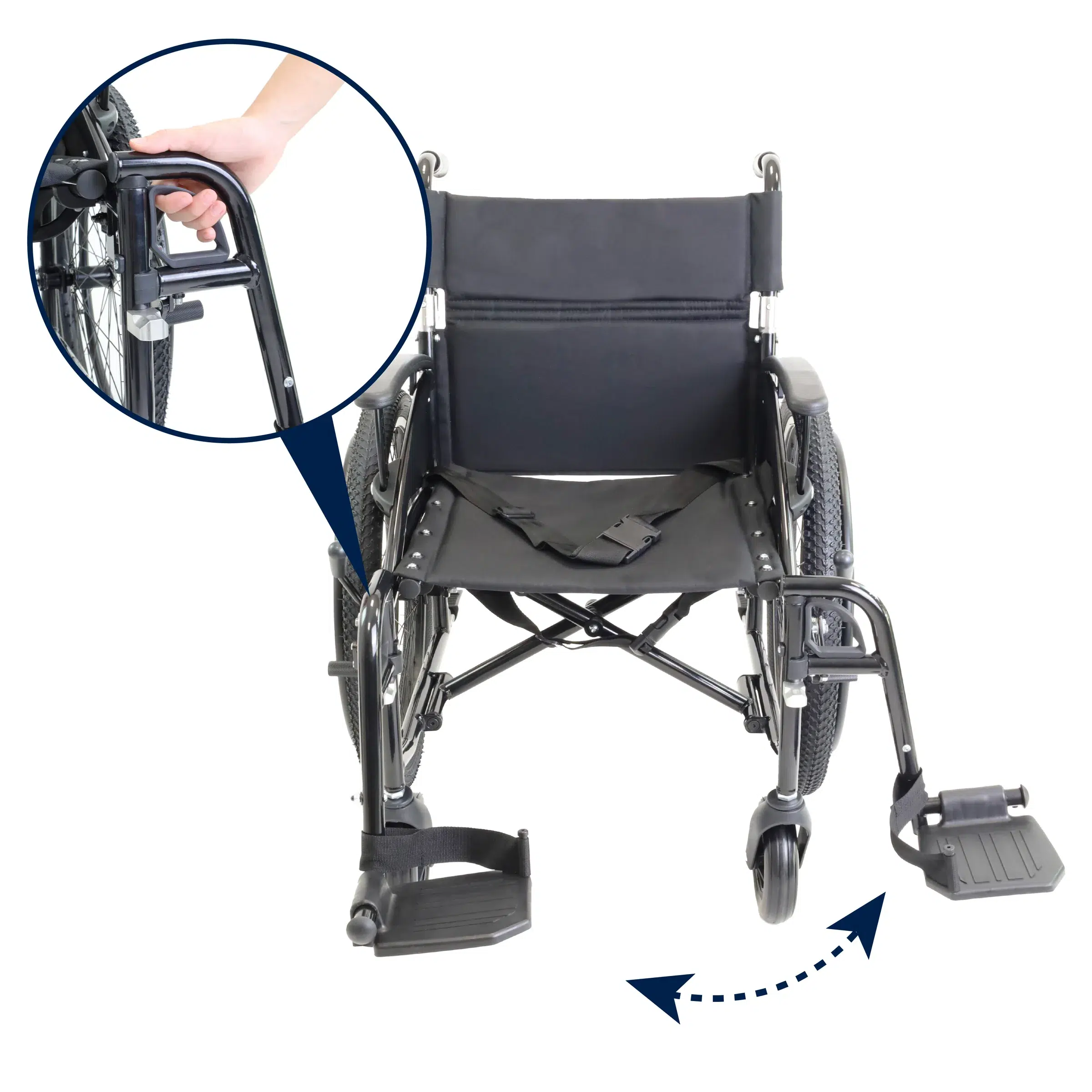 Fauteuil roulant manuel tout-terrain pliable Silla – Image 5