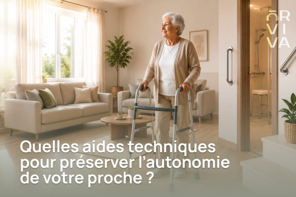 Personne âgée autonome à domicile grâce à des aides techniques adaptées au Maroc