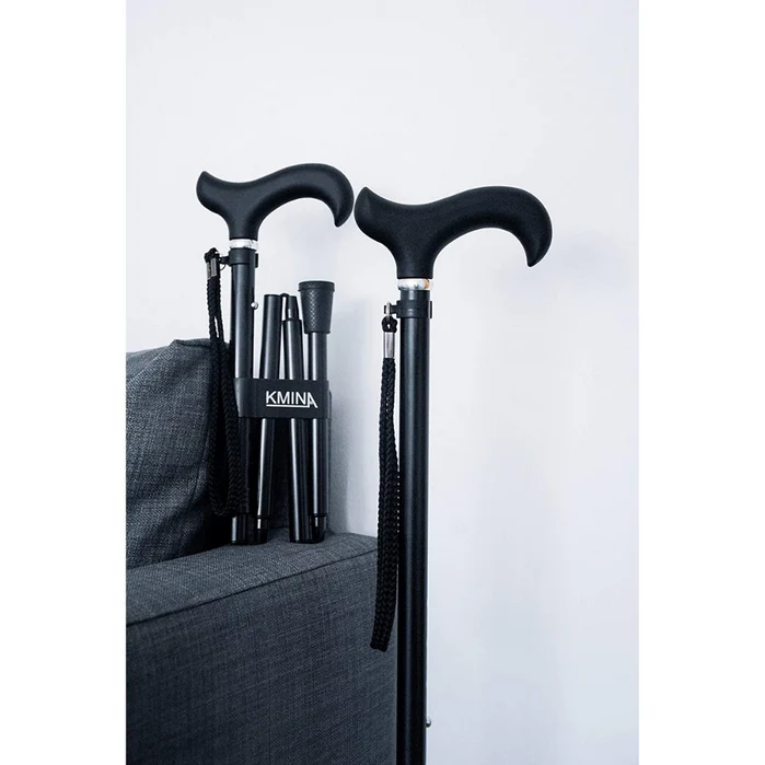 Canne extensible, bâton de marche pour seniors, couleur bois / aluminium noir | KMINA | K10031 / K10023 – Image 6