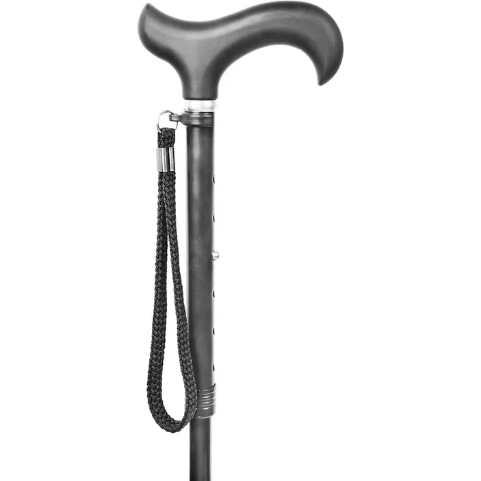 Canne pliante, bâton de marche pour seniors, aluminium noir | KMINA | K10019 – Image 2