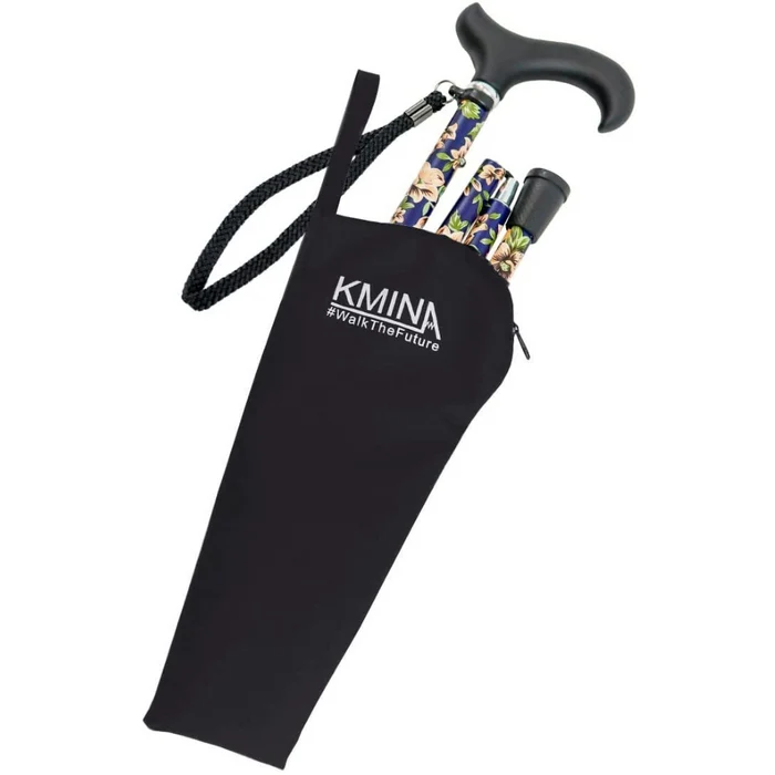 Canne pliante, bâton de marche pour seniors, fleurs rouges / bleues | KMINA | K10020 / K10021 – Image 4