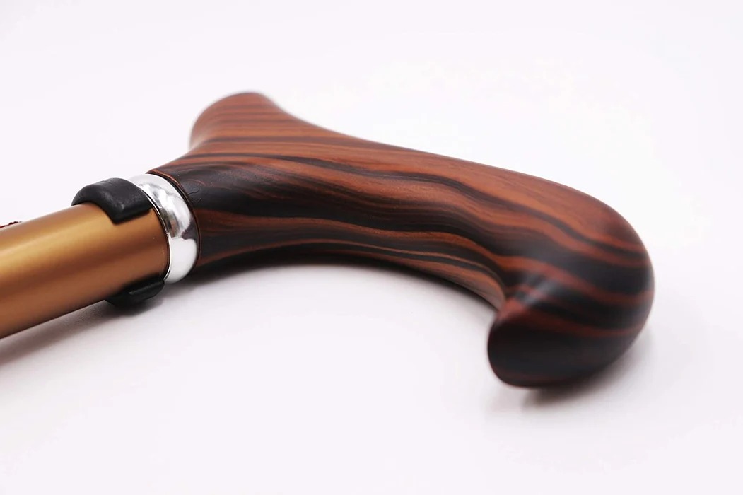 Canne extensible, bâton de marche pour seniors, couleur bois / aluminium noir | KMINA | K10031 / K10023 – Image 7