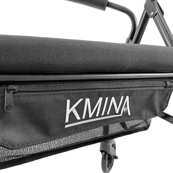 Déambulateur pour personnes âgées et adultes avec siège, 4 roues et frein à pression (noir / gris-noir) | KMINA | K10013 / K10014 – Image 5
