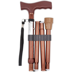 Canne pliante, bâton de marche pour seniors, noir / bronze | PEPE | P10004 / P10005