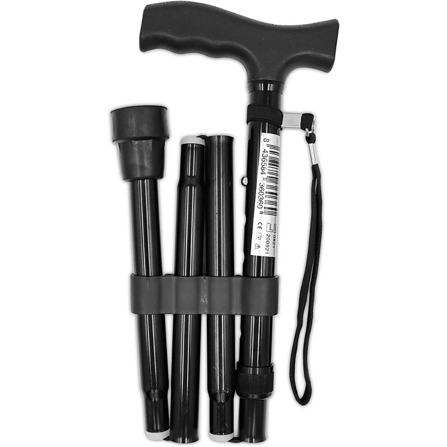 Canne pliante, bâton de marche pour seniors, noir / bronze | PEPE | P10004 / P10005 – Image 2