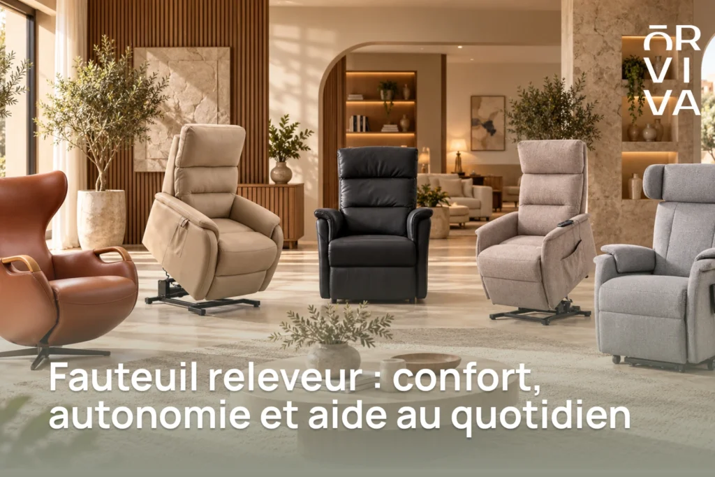 Fauteuil releveur électrique au Maroc dans un salon moderne
